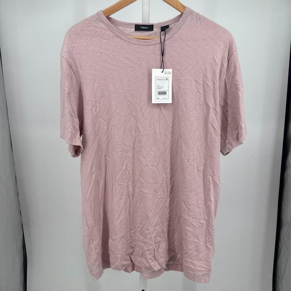 Theory Precise Tee O Mens L Viola Pink Sorena Slub Crewneck Short Sleeve T-Shirt